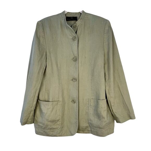 VTG Linen Jacket by Embassy Row Petites Sage Green Size 10P EUC - Picture 1 of 6